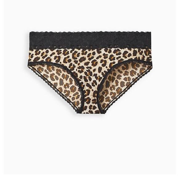 Torrid Leopard  Second Skin Mid Rise Hipster lace trim mini lattice back panty - Picture 3 of 8